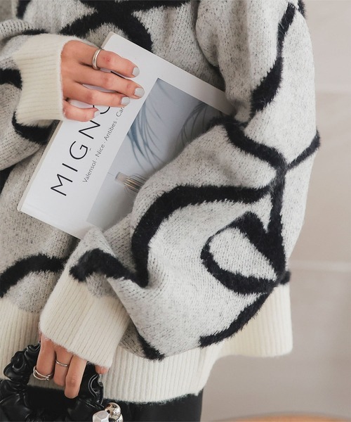 リボン柄シャギーニットトップス（ニット/セーター）｜KOBE LETTUCE