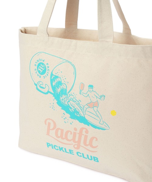Pacific PICKLE CLUB（パシフィックピックルクラブ）の「PPC WAVE CANVAS TOTE BAG（トートバッグ・レディース・ナチュラル・FREE）」の2枚目の写真