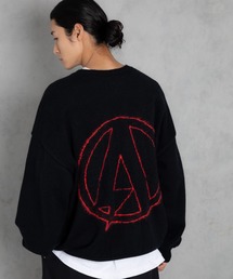 ADAMPATEK/shaggy logo crew knit/シャギーロゴ ルーズクルーネックニット(AP2421013)