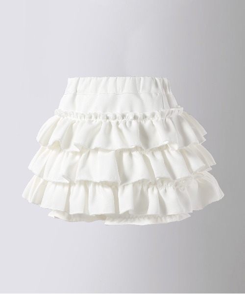 WEGO（ウィゴー）の「WEGO/インナーパンツ付き3段フリルスカート（スカート・レディース・ホワイト/ブラック・FREE）」の8枚目の写真