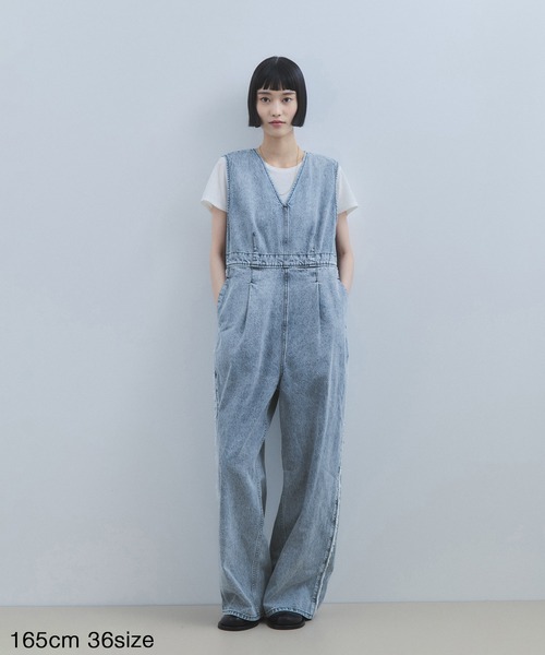 デニムオールインワン　花凜です ADAM ET ROPE'（アダムエロペ）の「【WEB限定】ラインデニム