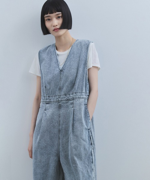 WEB限定】ラインデニムオールインワン（つなぎ/オールインワン
