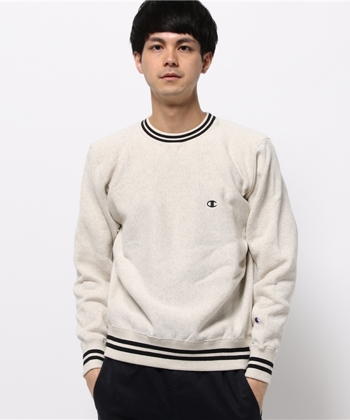 Champion（チャンピオン）の「【Champion/チャンピオン】テリーフリースラインプルオーバー（スウェット・メンズ・グレー/アイボリー/ネイビー・MEDIUM/LARGE）」の2枚目の写真