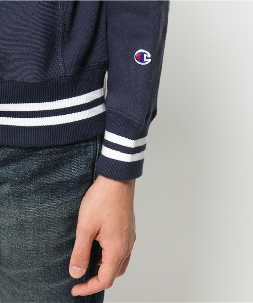 Champion（チャンピオン）の「【Champion/チャンピオン】テリーフリースラインプルオーバー（スウェット・メンズ・グレー/アイボリー/ネイビー・MEDIUM/LARGE）」の8枚目の写真