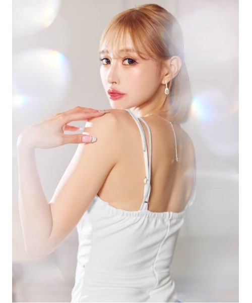 シアーレースパールビジューフリルワンショルダータイトミニドレス（ドレス）｜DAZZY（デイジー）