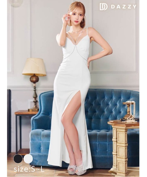 シアーレースパールビジューフリルワンショルダータイトミニドレス（ドレス）｜DAZZY（デイジー）