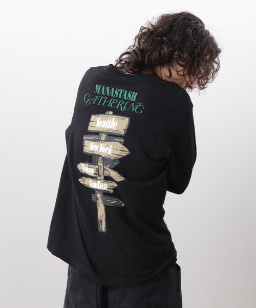MANASTASH(マナスタッシュ)の「MANASTASH/マナスタッシュ L/S TEE CAMPERS GATHERING ロングスリーブTシャツ キャンパーズギャザリング(Tシャツ/カットソー・メンズ・ホワイト/ブラック/ダークグリーン系・L/M/S/XL)」の5枚目の写真