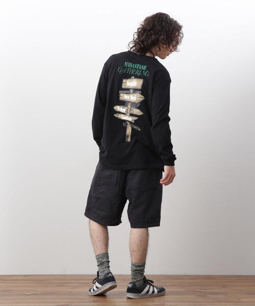 MANASTASH(マナスタッシュ)の「MANASTASH/マナスタッシュ L/S TEE CAMPERS GATHERING ロングスリーブTシャツ キャンパーズギャザリング(Tシャツ/カットソー・メンズ・ホワイト/ブラック/ダークグリーン系・L/M/S/XL)」の6枚目の写真