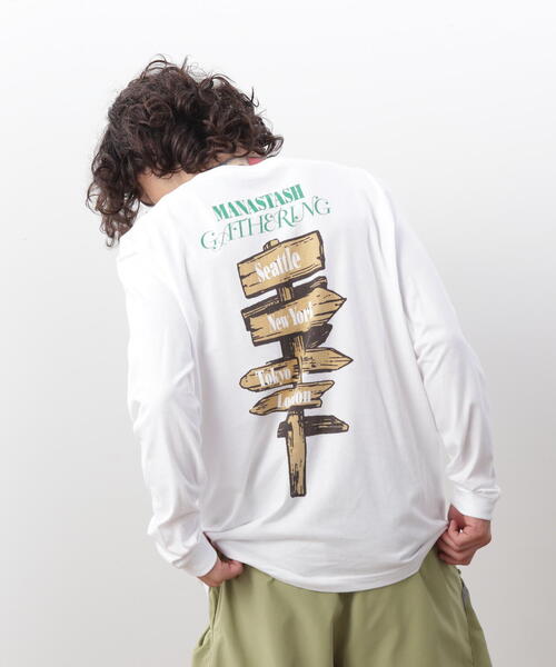 MANASTASH(マナスタッシュ)の「MANASTASH/マナスタッシュ L/S TEE CAMPERS GATHERING ロングスリーブTシャツ キャンパーズギャザリング(Tシャツ/カットソー・メンズ・ホワイト/ブラック/ダークグリーン系・L/M/S/XL)」の9枚目の写真