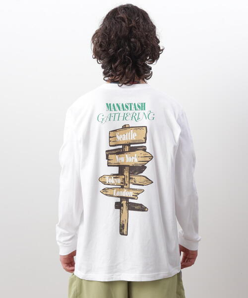 MANASTASH(マナスタッシュ)の「MANASTASH/マナスタッシュ L/S TEE CAMPERS GATHERING ロングスリーブTシャツ キャンパーズギャザリング(Tシャツ/カットソー・メンズ・ホワイト/ブラック/ダークグリーン系・L/M/S/XL)」の13枚目の写真