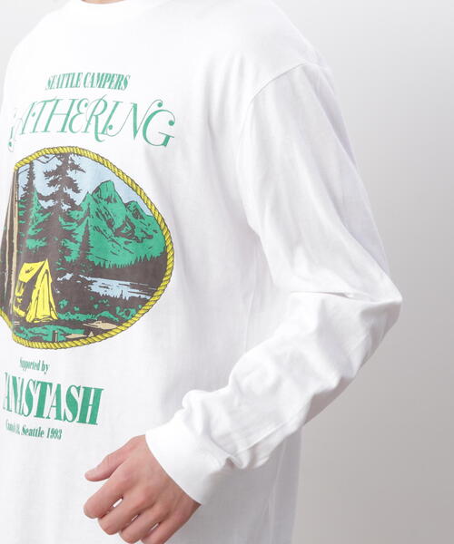 MANASTASH(マナスタッシュ)の「MANASTASH/マナスタッシュ L/S TEE CAMPERS GATHERING ロングスリーブTシャツ キャンパーズギャザリング(Tシャツ/カットソー・メンズ・ホワイト/ブラック/ダークグリーン系・L/M/S/XL)」の16枚目の写真