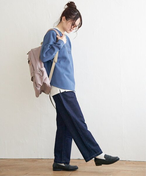 LBC（エルビーシー）の「ラグラン2WAY裏起毛スウェットプルオーバー（スウェット・レディース・オフホワイト/ネイビー/オレンジ・M）」の6枚目の写真