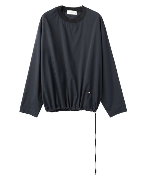 セール】Sheer Check Cloth Drawstring Long Sleeve Pullover