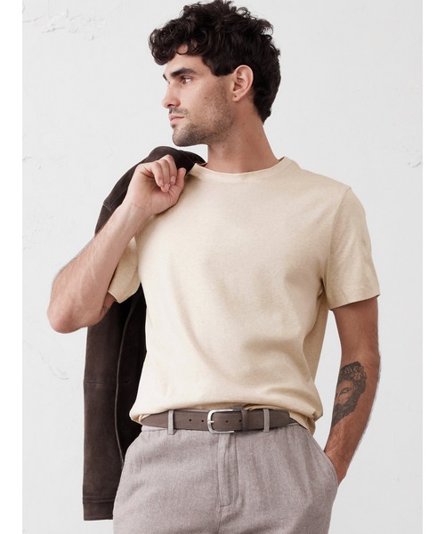 BANANA REPUBLIC FACTORY STORE(バナナリパブリック ファクトリーストア)の「BANANA REPUBLIC FACTORY STORE LUXE TOUCH クルーネックTシャツ半袖(Tシャツ/カットソー・メンズ・ホワイト/ネイビー/ナチュラル/その他/ライトブルー/ブラック/ブルー/アイボリー・S/M/L/XL)」の4枚目の写真