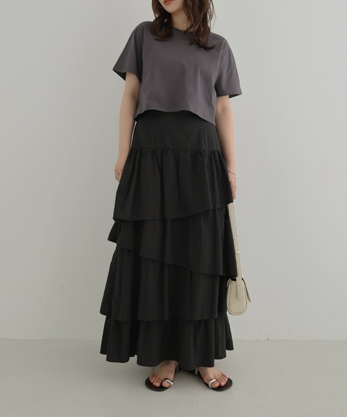 Fresda フリル付きロングスカート たっぷりデコレーションフリルロングスカート – ONE PEACE ONLINE