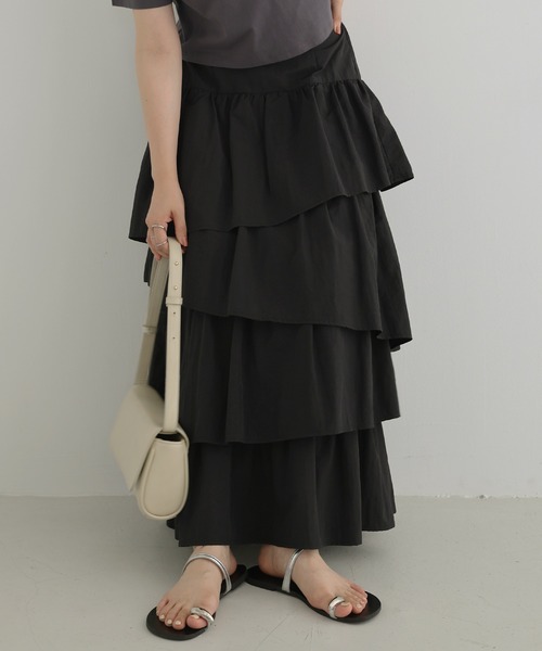 美品✨ ランダムティアード ロングブラウスイエロー yori 新品タグ付 インディゴ ランダムティアードロングブラウス