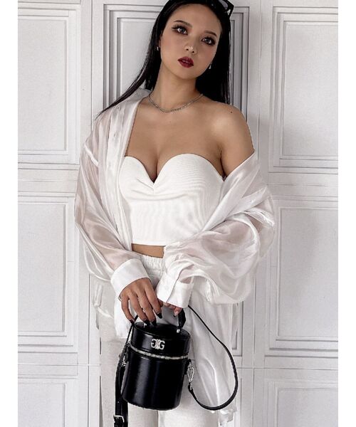 GYDA（ジェイダ）の「オーバーシアーシャツ（シャツ/ブラウス・レディース・ブラック/スカイブルー/オフホワイト・FREE）」の9枚目の写真