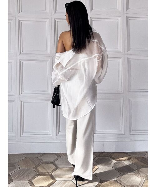 GYDA（ジェイダ）の「オーバーシアーシャツ（シャツ/ブラウス・レディース・ブラック/スカイブルー/オフホワイト・FREE）」の12枚目の写真