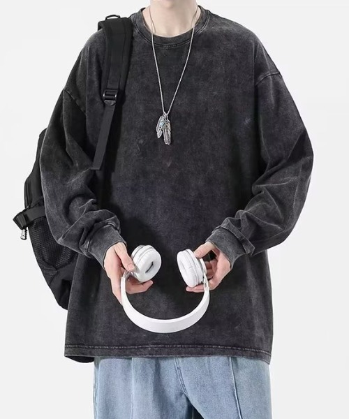 link lot(リンクロット)の「ピグメントウォッシュドルーズロンT(Tシャツ/カットソー・メンズ・ブラック・M/L)」の2枚目の写真