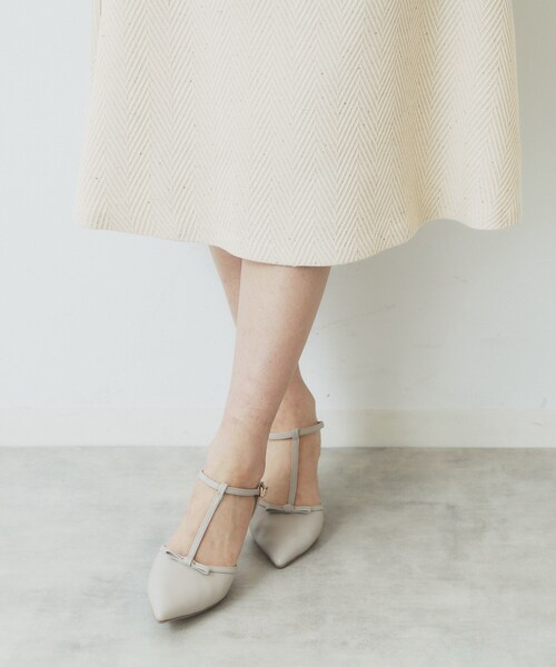 index（インデックス）の「ツイードヘリンボーンフレアスカート【洗濯機洗い可/イージーアイロン】（スカート・レディース・ライトベージュ/サックスブルー/チャコールグレー・38/40/36/42）」の22枚目の写真