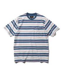 BEAMS PLUS | インディゴ ストライプ ポケット Tシャツ(Tシャツ/カットソー)