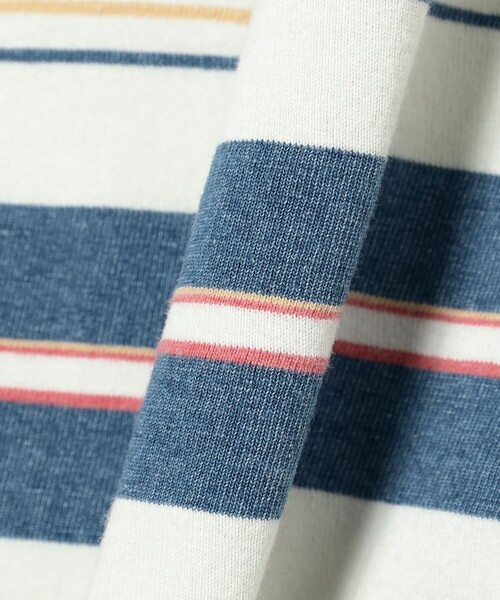 BEAMS PLUS（ビームスプラス）の「インディゴ ストライプ ポケット Tシャツ（Tシャツ/カットソー・メンズ・サックスブルー/ネイビー・XL/S/M/L）」の7枚目の写真