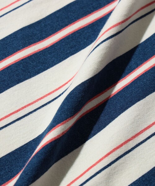 BEAMS PLUS（ビームスプラス）の「インディゴ ストライプ ポケット Tシャツ（Tシャツ/カットソー・メンズ・サックスブルー/ネイビー・XL/S/M/L）」の9枚目の写真