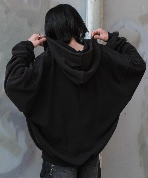 WEGO（ウィゴー）の「WEGO/ケミカルウォッシュバルーンZIPパーカー（パーカー・メンズ・ブラック・MEDIUM/LARGE）」の14枚目の写真