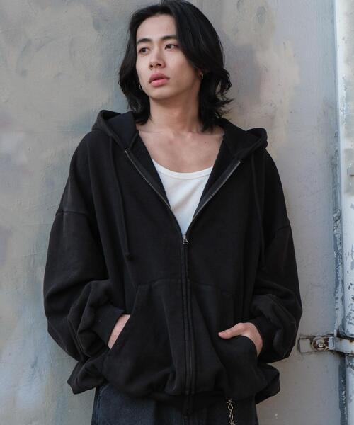 WEGO（ウィゴー）の「WEGO/ケミカルウォッシュバルーンZIPパーカー（パーカー・メンズ・ブラック・MEDIUM/LARGE）」の15枚目の写真