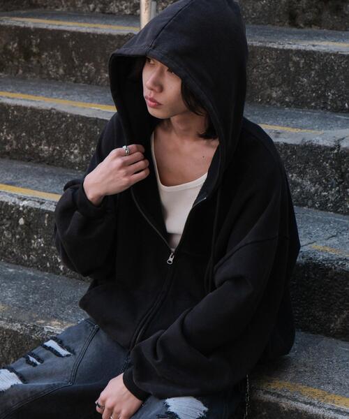 WEGO（ウィゴー）の「WEGO/ケミカルウォッシュバルーンZIPパーカー（パーカー・メンズ・ブラック・MEDIUM/LARGE）」の16枚目の写真