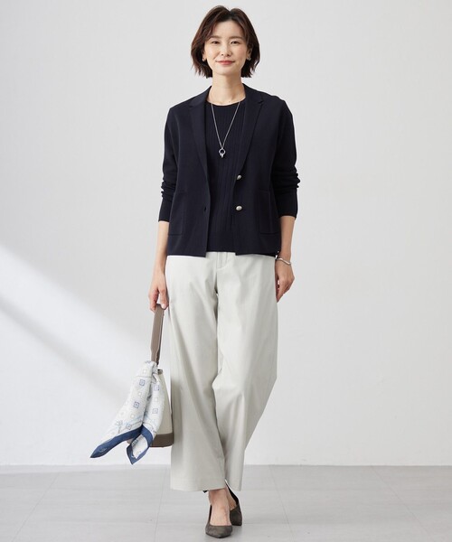 J.PRESS Ladies(J.プレス レディス)の「【洗える】Cotton Acetate ストライプ ニット プルオーバー(ニット/セーター・レディース・ネイビー系/ライトグリーン系/ホワイト系/ベージュ系・SMALL)」の12枚目の写真