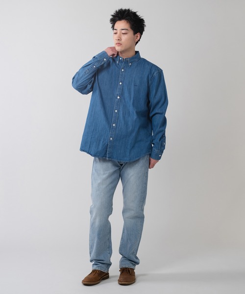 Levi's（リーバイス）の「Levi's/リーバイス オーセンティック ボタンダウンシャツ ミディアムインディゴ（シャツ/ブラウス・メンズ・インディゴブルー・S/M/L/XL）」の9枚目の写真