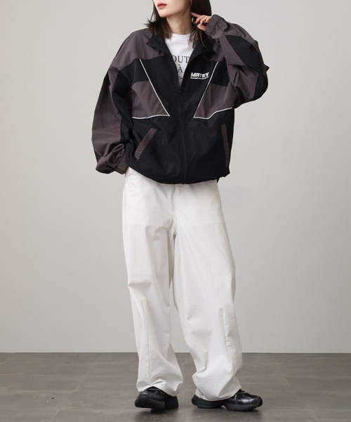 SUGGESTION（サジェッション）の「Nylon switching full zip blouson / ナイロン切り替え フルジップブルゾン unisex（ナイロンジャケット・メンズ・ワイン/ブラック/オフホワイト・M/L）」の20枚目の写真