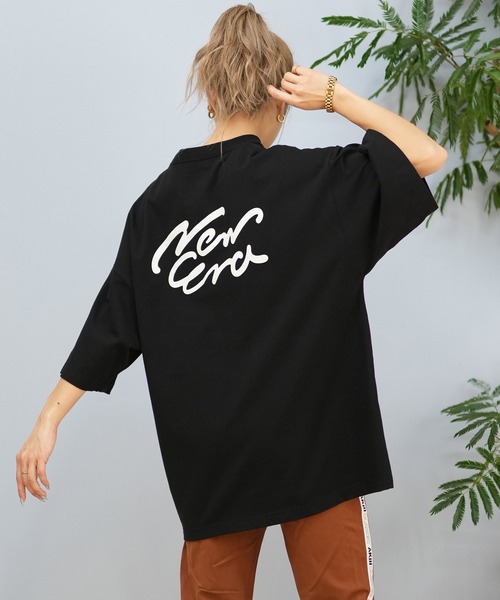 [New Era]New Eraフラッグ オーバーサイズ ユニセックス Tシャツ 長袖 オーバーサイズド パフォーマンス Tシャツ Big Flag Logo