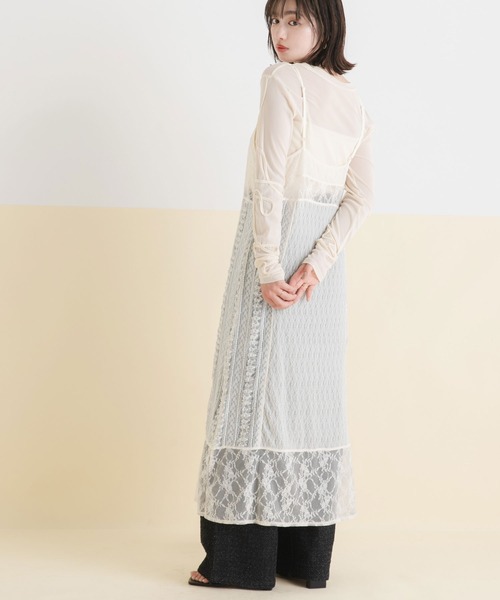 rectangle（レクタングル）の「レースパッチワークキャミワンピース（ワンピース・レディース・アイボリー/ブラック・FREE）」の15枚目の写真