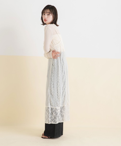 rectangle（レクタングル）の「レースパッチワークキャミワンピース（ワンピース・レディース・アイボリー/ブラック・FREE）」の16枚目の写真