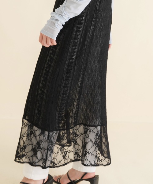 rectangle（レクタングル）の「レースパッチワークキャミワンピース（ワンピース・レディース・アイボリー/ブラック・FREE）」の11枚目の写真