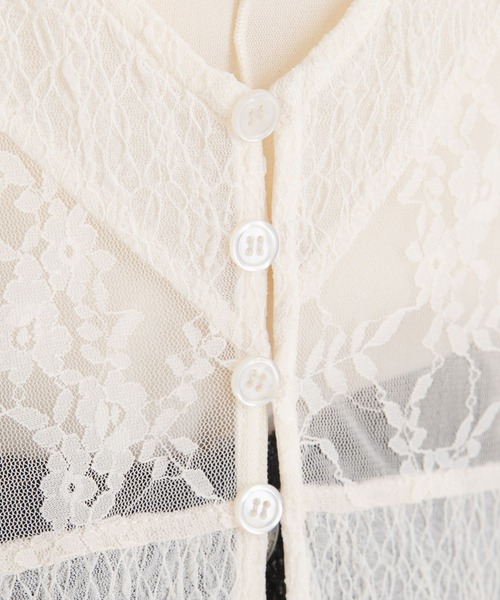 rectangle（レクタングル）の「レースパッチワークキャミワンピース（ワンピース・レディース・アイボリー/ブラック・FREE）」の6枚目の写真