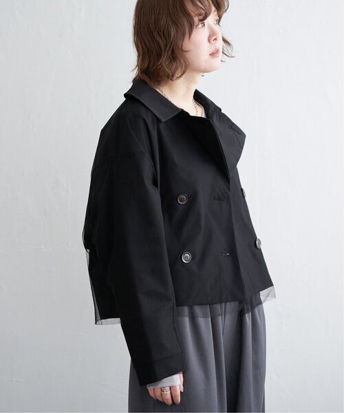 notch.（ノッチ）の「チュールレイヤードショートトレンチコート（トレンチコート・レディース・ブラック/その他1・M）」の5枚目の写真