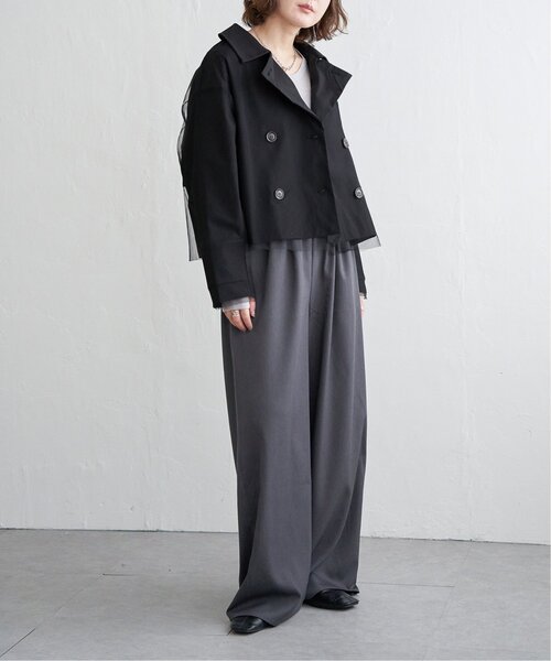 notch.（ノッチ）の「チュールレイヤードショートトレンチコート（トレンチコート・レディース・ブラック/その他1・M）」の10枚目の写真