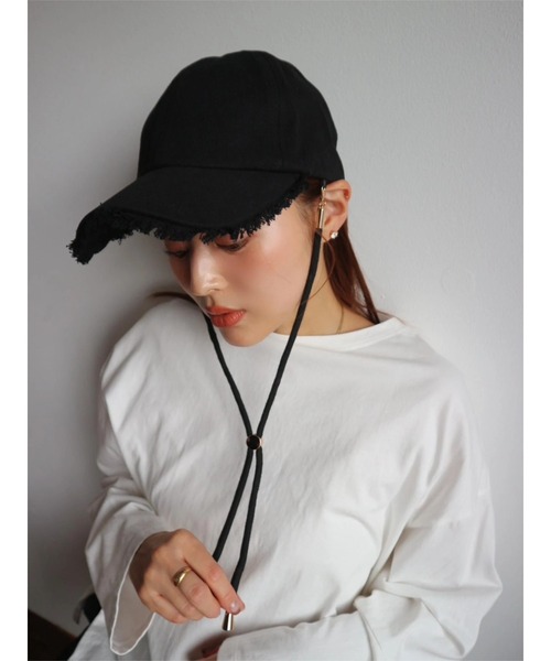 TRUNC（トランクエイティーエイト）の「Strap Fringe Cap（キャップ・レディース・ブラック/ブラウン・FREE）」の10枚目の写真