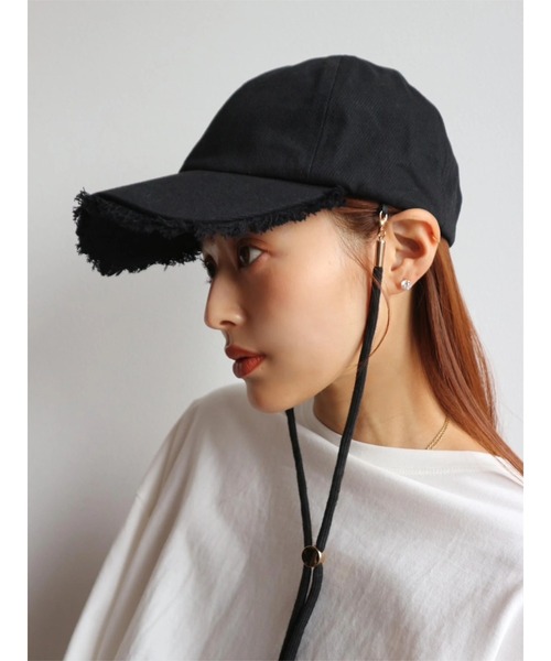 TRUNC（トランクエイティーエイト）の「Strap Fringe Cap（キャップ・レディース・ブラック/ブラウン・FREE）」の9枚目の写真