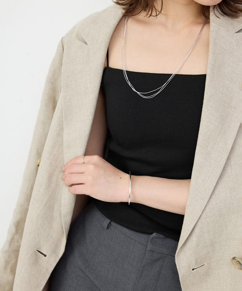 SLOBE IENA（スローブイエナ）の「カップ付きフライスキャミソール（Tシャツ/カットソー・レディース・アイボリー/チャコールグレー/ブラック・FREE）」の5枚目の写真