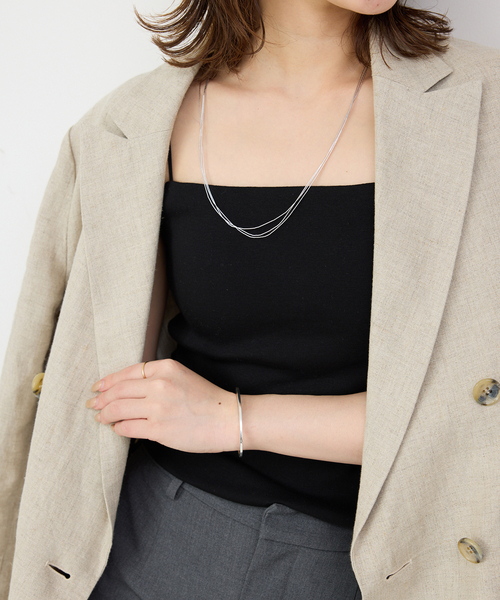 SLOBE IENA（スローブイエナ）の「カップ付きフライスキャミソール（Tシャツ/カットソー・レディース・アイボリー/チャコールグレー/ブラック・FREE）」の6枚目の写真