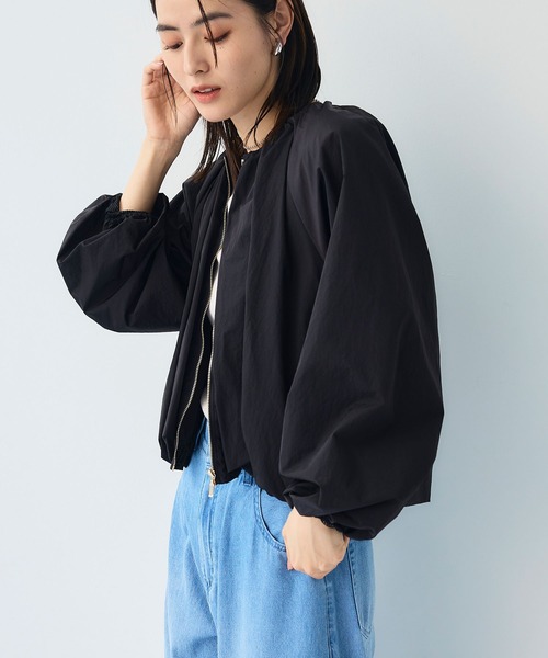 CROSS FUNCTION（クロスファンクション）の「《撥水》アクティかる ブライトナイロン撥水バルーンブルゾン【CF/クロスファンクション】（ブルゾン・レディース・ブラウン/ブラック・M/L/LL）」の12枚目の写真