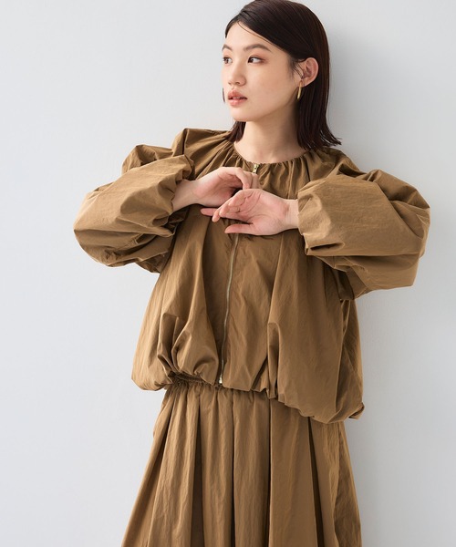 CROSS FUNCTION（クロスファンクション）の「《撥水》アクティかる ブライトナイロン撥水バルーンブルゾン【CF/クロスファンクション】（ブルゾン・レディース・ブラウン/ブラック・M/L/LL）」の19枚目の写真