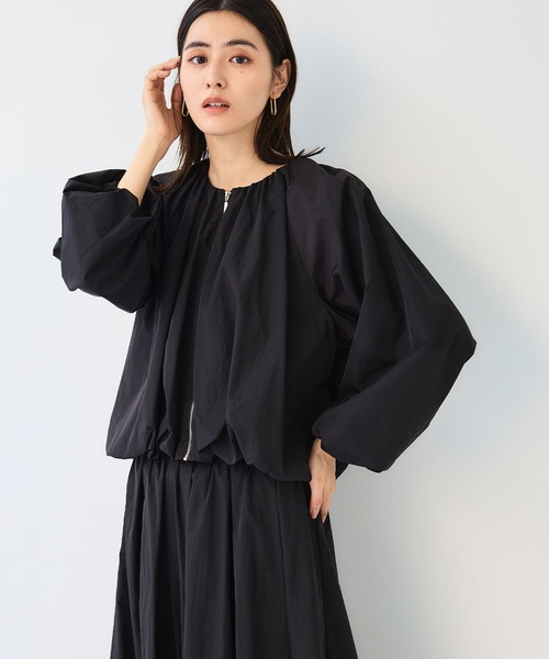 CROSS FUNCTION（クロスファンクション）の「《撥水》アクティかる ブライトナイロン撥水バルーンブルゾン【CF/クロスファンクション】（ブルゾン・レディース・ブラウン/ブラック・M/L/LL）」の3枚目の写真