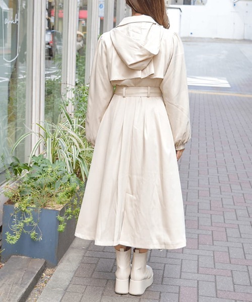 新品！アクシーズファム　フード付きトレンチコート フード付トレンチコート | レディース服・レディース