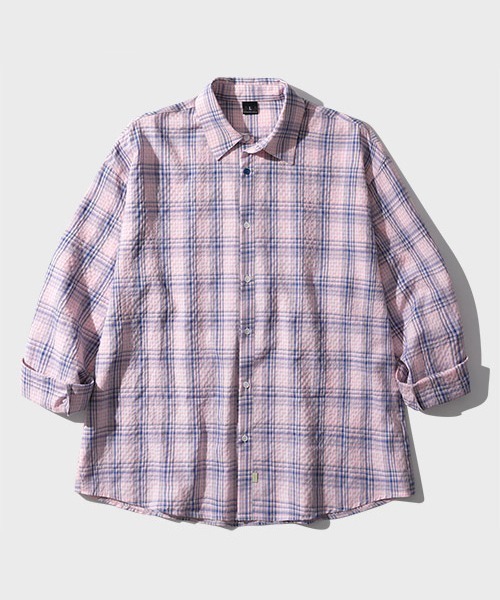 NO NEED（ノーニード）の「【WV PROJECT】seer prime check SH / JJLS7729（シャツ/ブラウス・メンズ・ピンク系・M/L/LL）」の22枚目の写真