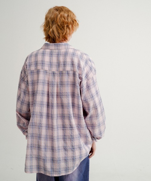 NO NEED（ノーニード）の「【WV PROJECT】seer prime check SH / JJLS7729（シャツ/ブラウス・メンズ・ピンク系・M/L/LL）」の4枚目の写真